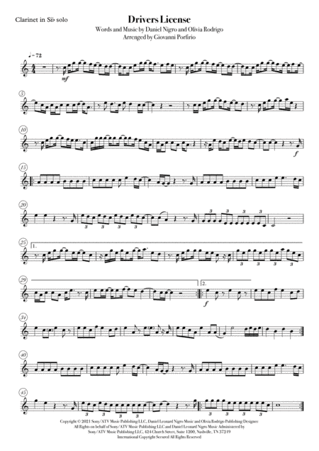 Drivers License (arr. Giovanni Porfirio)