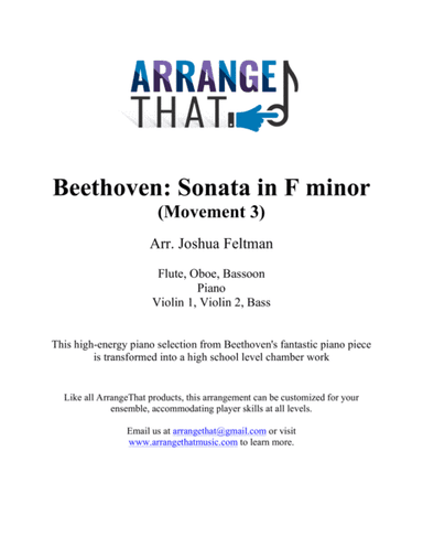 Beethoven Sonata in F min, Movement 3 (arr. Joshua Feltman)