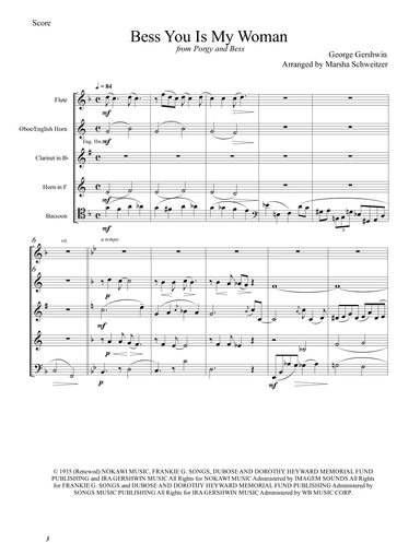 Bess, You Is My Woman (arr. Marsha Schweitzer)