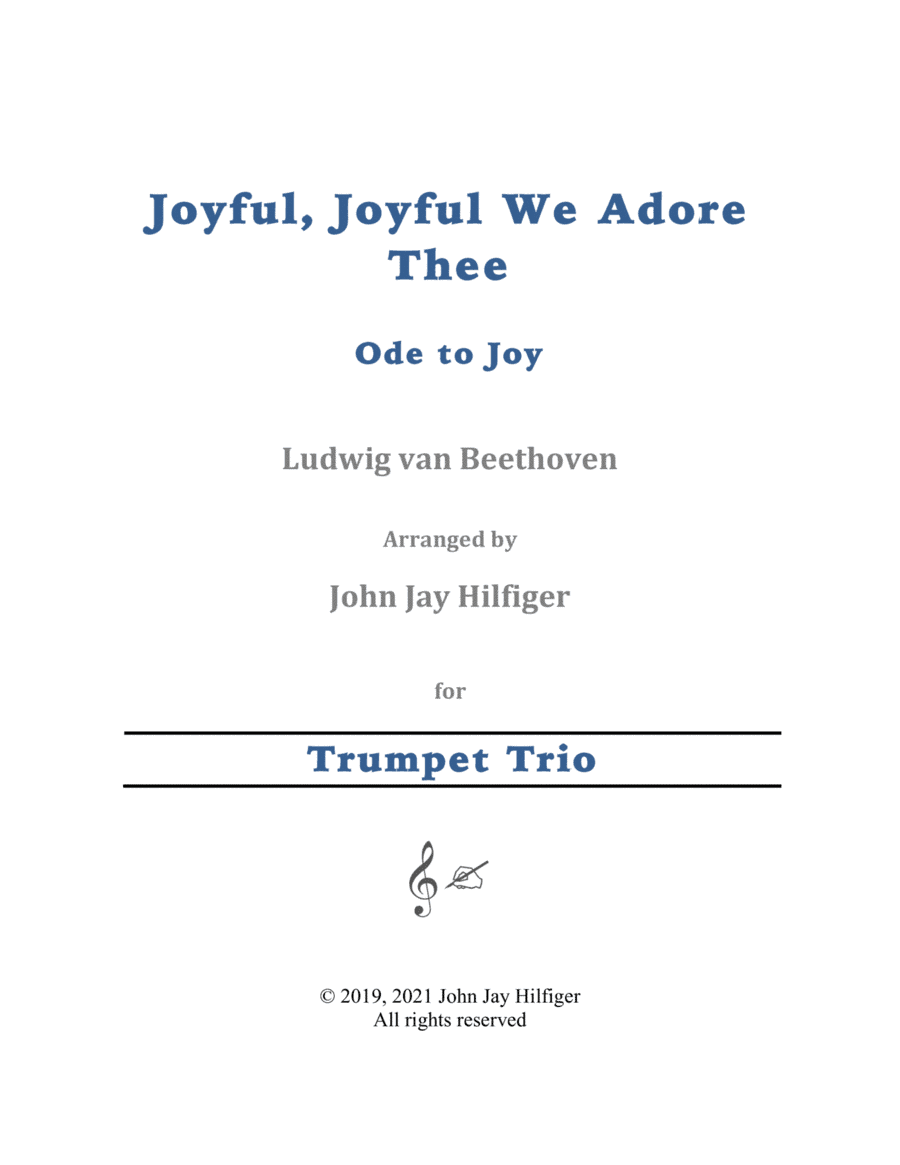 Joyful, Joyful We Adore Thee for Trumpet Trio (arr. John Jay Hilfiger)