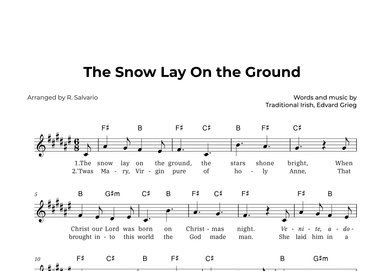 The Snow Lay On the Ground (Key of F-Sharp Major) (arr. R. Salvario)