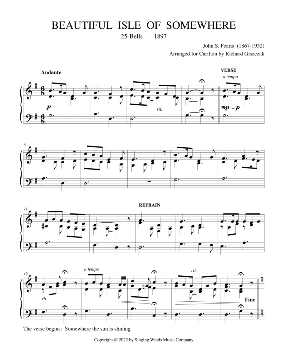 25B.  Beautiful Isle of Somewhere (arr. Richard Giszczak)