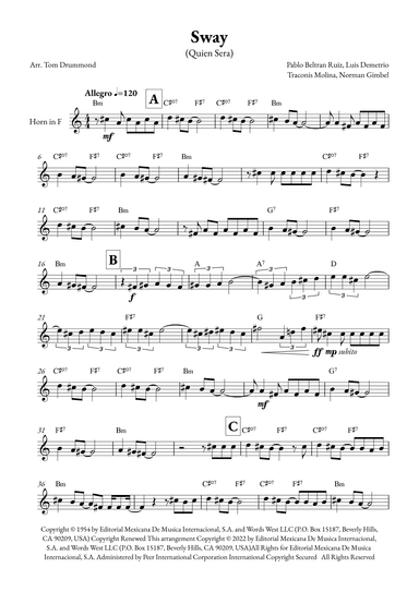 Sway (quien Sera) (arr. Tom Drummond)
