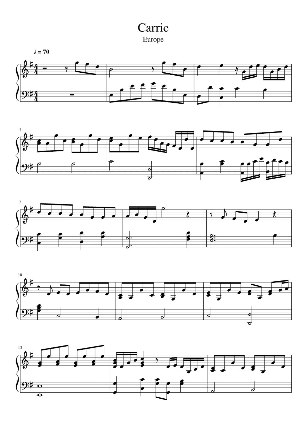 Carrie (arr. Europe)