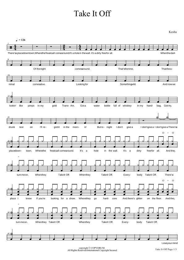 Take It Off (arr. COPYDRUM)