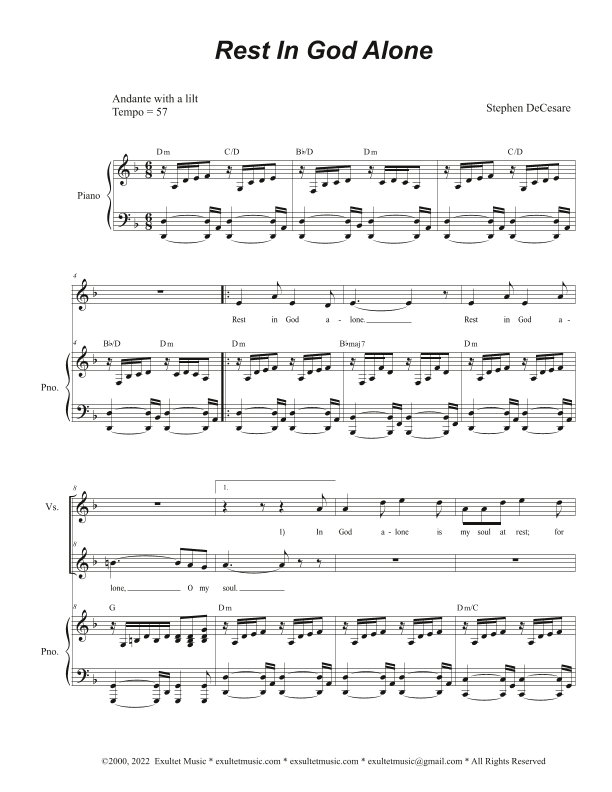 Rest In God Alone (Unison choir)