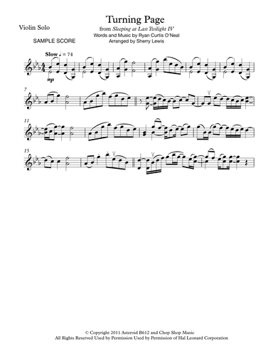 Turning Page (arr. Sherry Lewis)