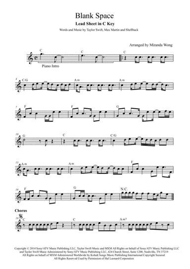 Blank Space (arr. Miranda Wong)