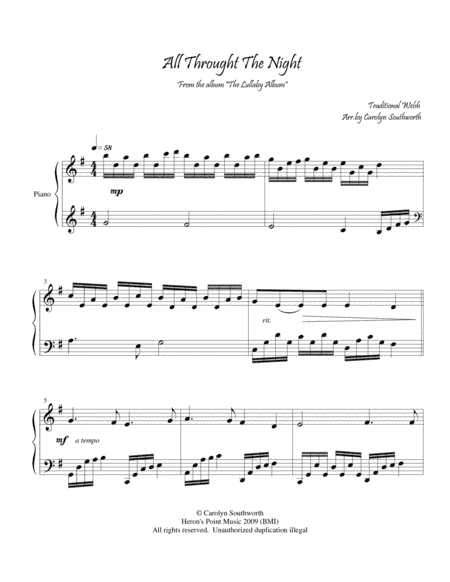All Through the Night (arr. Heron's Point Music)