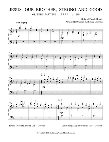 Jesus, Our Brother, Strong and Good  (ORIENTIS PARTIBUS) (arr. Richard Giszczak)
