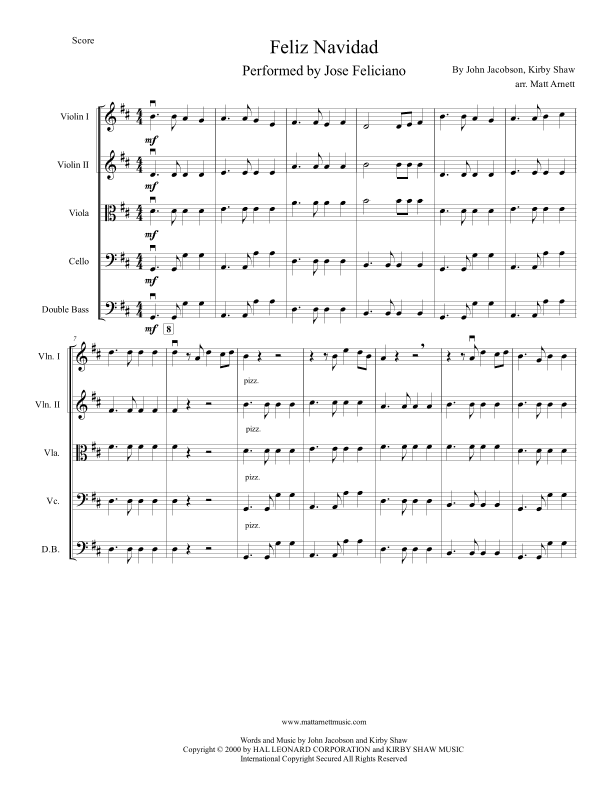 Feliz Navidad (arr. Matt Arnett)