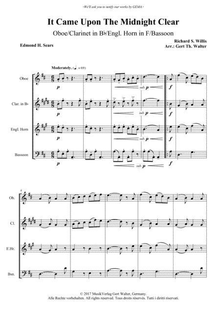 It Came Upon The Midnight Clear (arr. Gert Th. Walter)