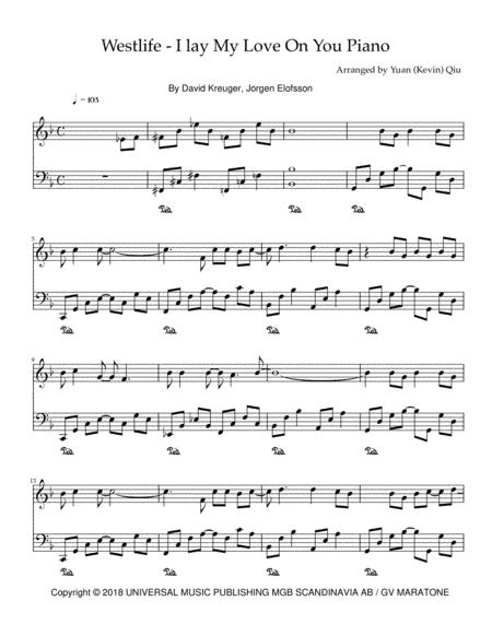 I Lay My Love On You (arr. Yuan (Kevin) Qiu)