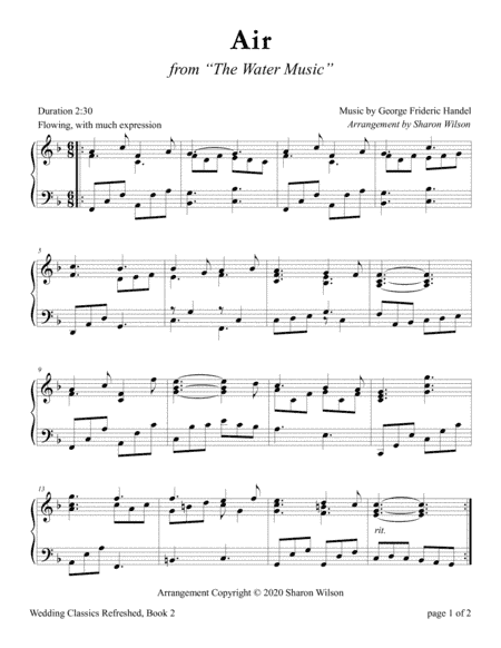 AIR from "The Water Music" (arr. Sharon Wilson)