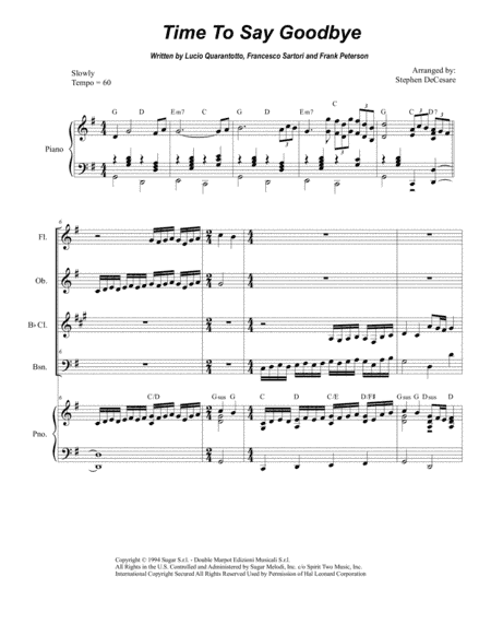 Time To Say Goodbye (arr. Stephen DeCesare)
