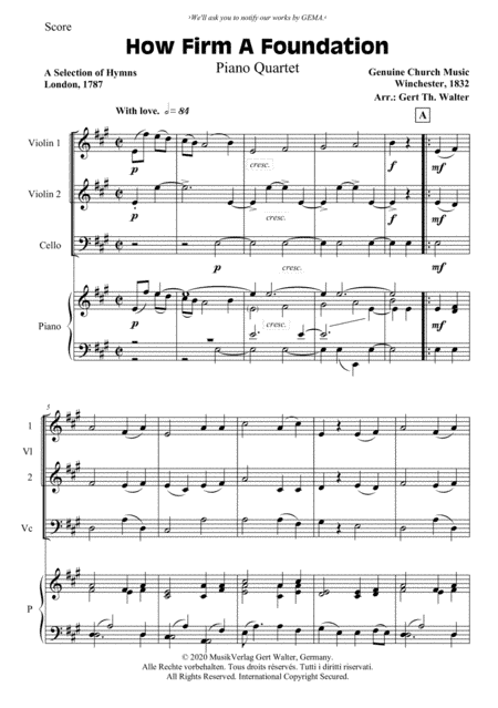 How Firm A Foundation (arr. Gert Th. Walter)