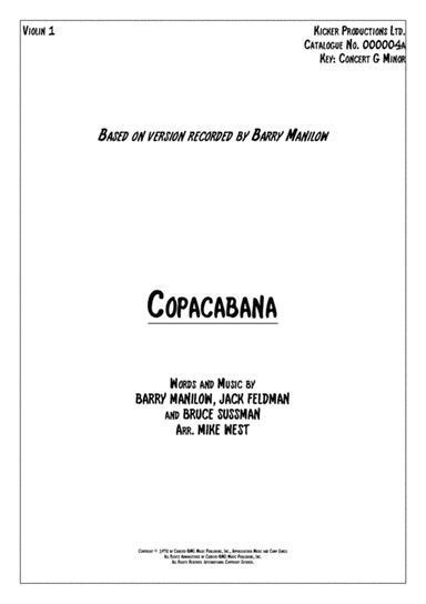 Copacabana (at The Copa) (arr. Mike West)