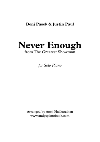 Never Enough (arr. Antti Hakkarainen)