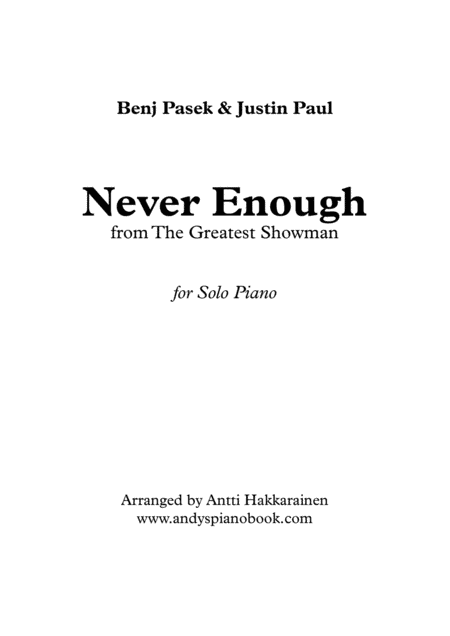 Never Enough (arr. Antti Hakkarainen)
