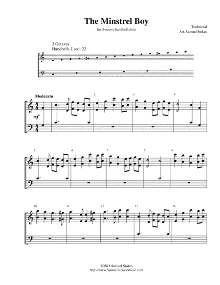 The Minstrel Boy - for 3-octave handbell choir (arr. Samuel Stokes)