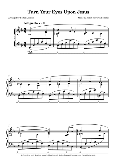 Turn Your Eyes Upon Jesus (arr. Lester Le Roux)