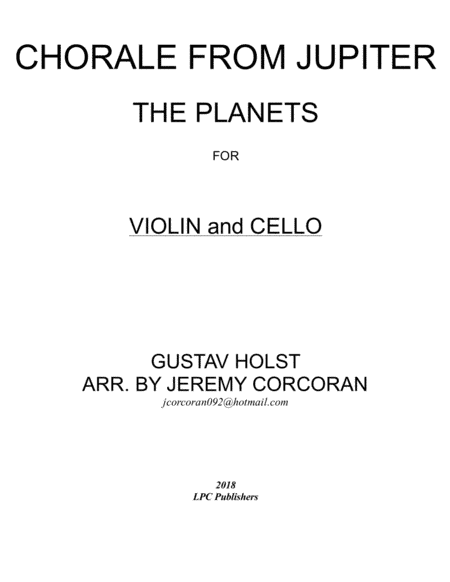 Chorale from Jupiter for Violin and Cello (arr. Jeremy Corcoran)