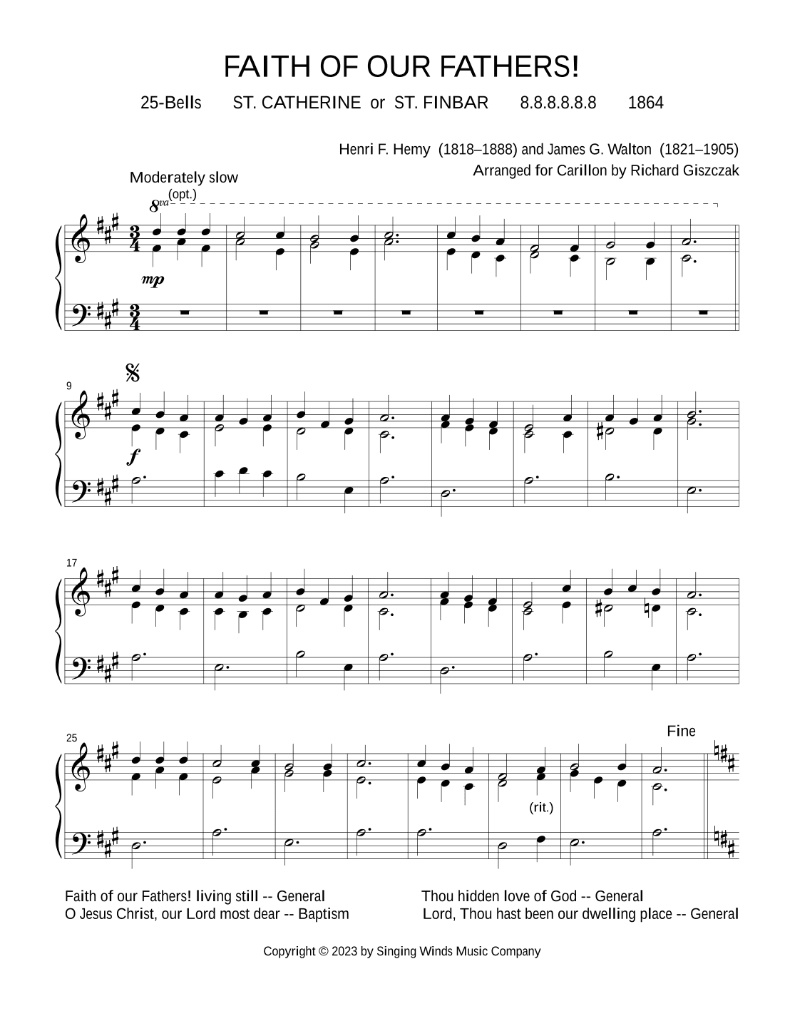 25B. Faith of Our Fathers! (ST. CATHERINE) (arr. Richard Giszczak)