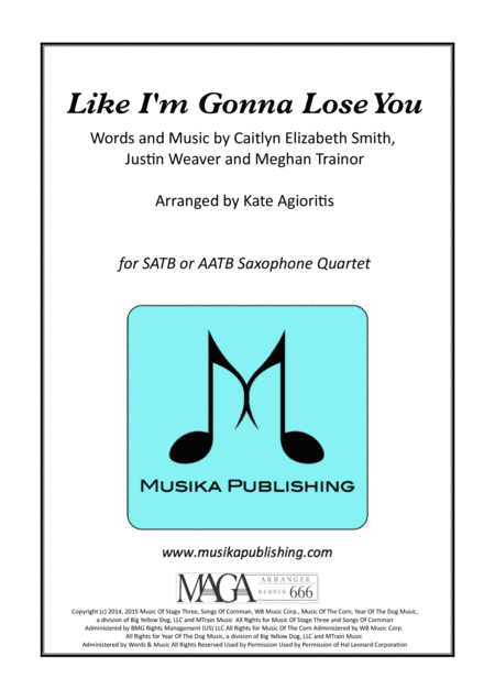 Like I'm Gonna Lose You (arr. Kate Agioritis)