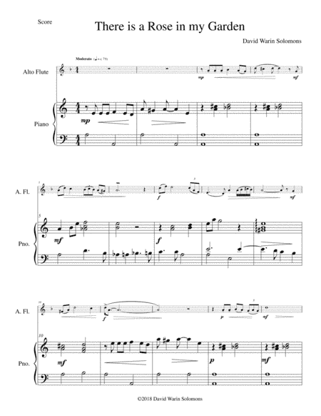 There is a Rose in my Garden for alto flute and piano