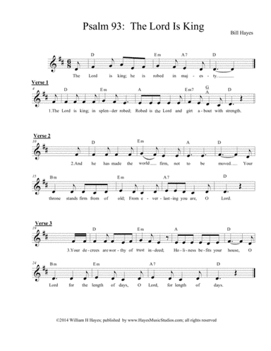 Psalm 93:  The Lord Is King