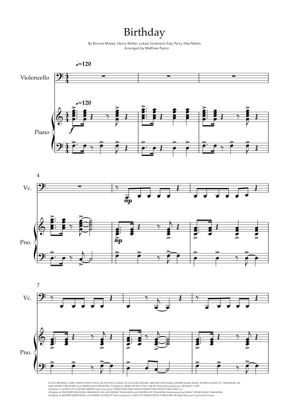 Birthday (arr. Matthew pyeon)