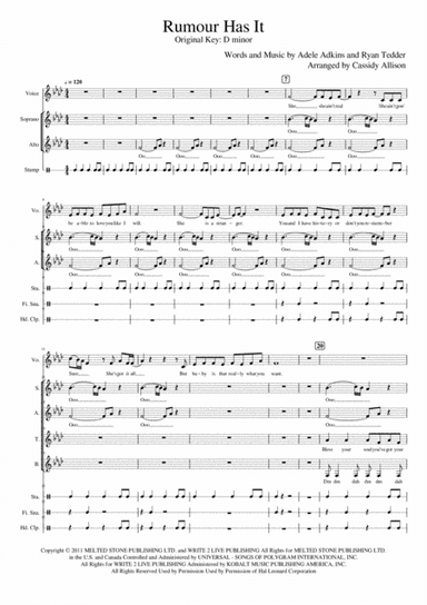 Rumour Has It (arr. Cassidy Allison)