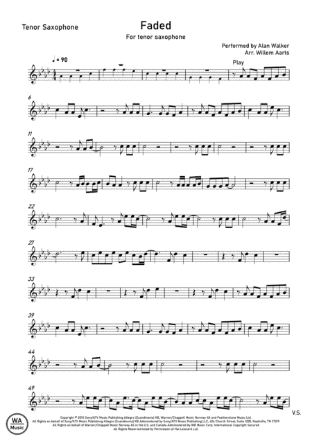 Faded (arr. Willem Aarts)