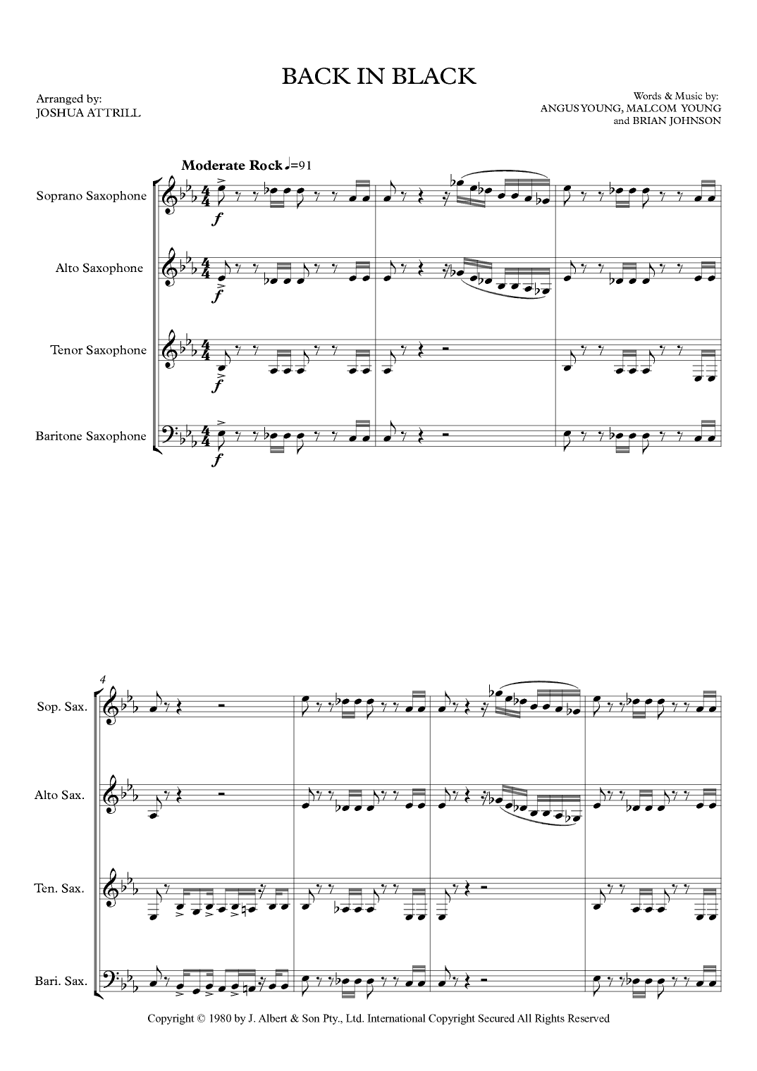 Back In Black (arr. Joshua Attrill)