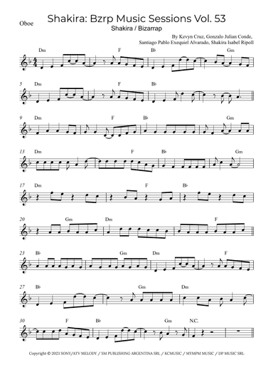 Shakira: Bzrp Music Sessions Vol. 53 (arr. Alex Nunes Rodrigues)