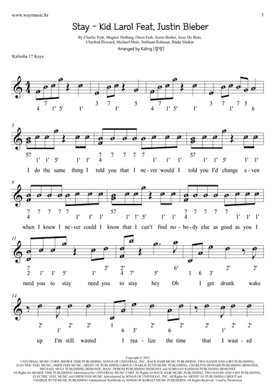 Stay (arr. Kaling)