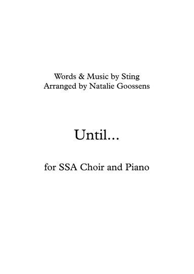 Until... (arr. Natalie Goossens)