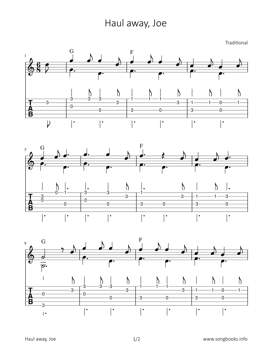 Haul away, Joe (arr. Bettina Schipp)