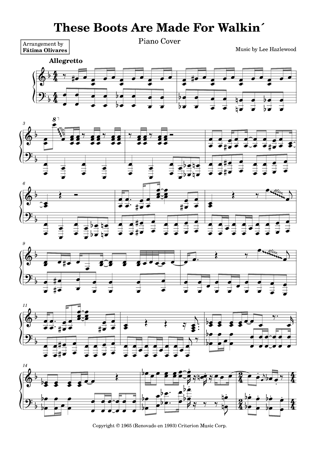 These Boots Are Made For Walkin' (arr. Fátima Olivares)