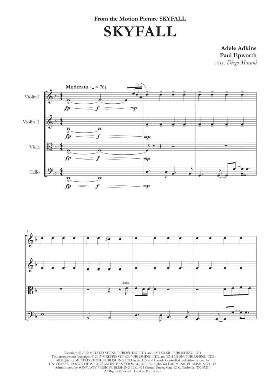 Skyfall (arr. Diego Marani)