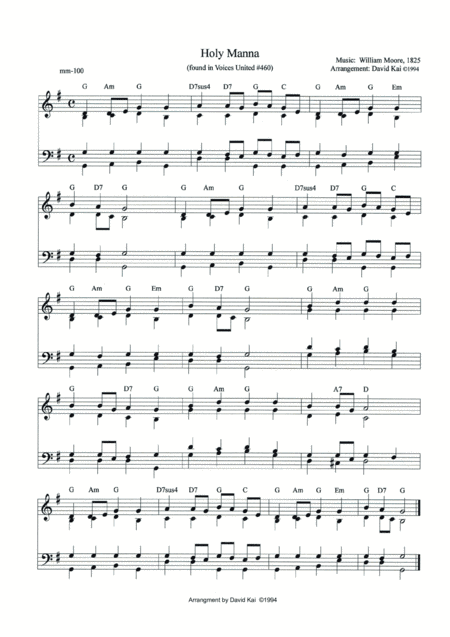 Holy Manna (arrangement) (arr. David Kai)
