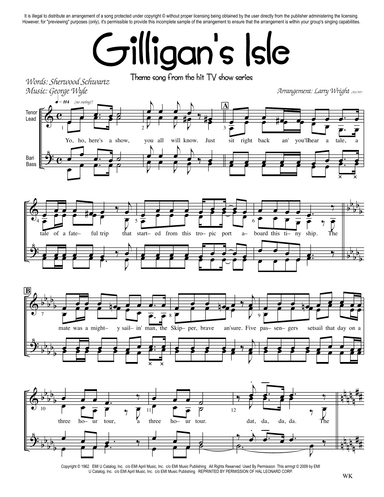 The Ballad Of Gilligan's Isle (arr. Larry Wright)