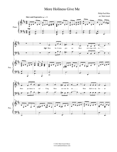 More Holiness Give Me (arr. Matt Arnett)
