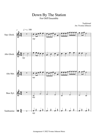 Down By The Station - For Orff Ensemble (arr. Yvonne Johnson)
