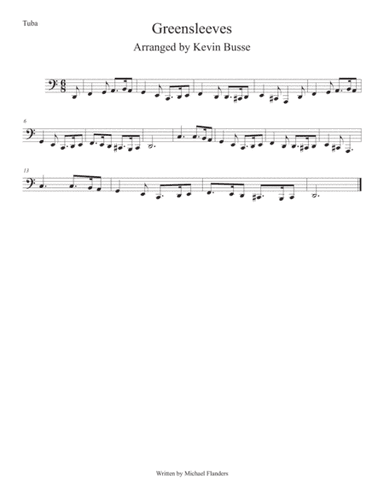 Greensleeves (Easy key of C) Tuba (arr. Kevin Busse)