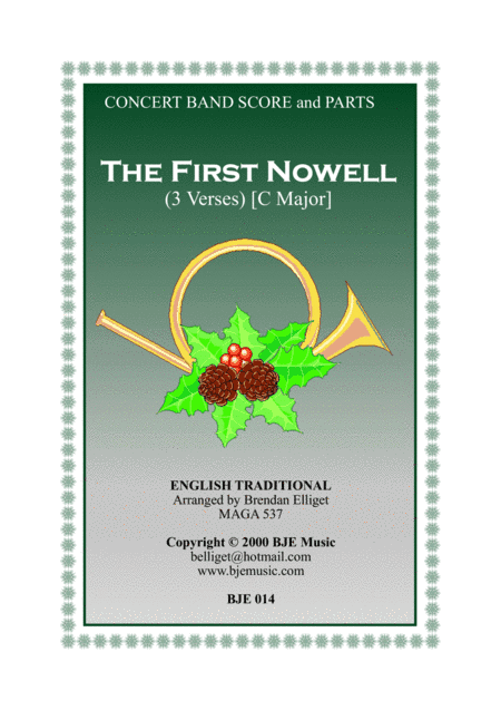 The First Nowell (Noel) - Concert Band Score and Parts (arr. Brendan Elliget MAGA 537)