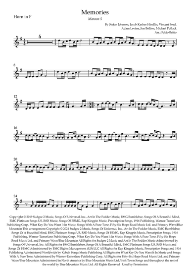Memories (arr. Fabio Britto)