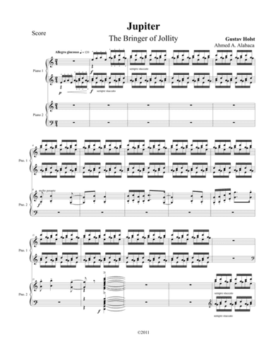 "Jupiter" arranged for 2 pianos 8 hands (arr. Ahmed Alabaca)
