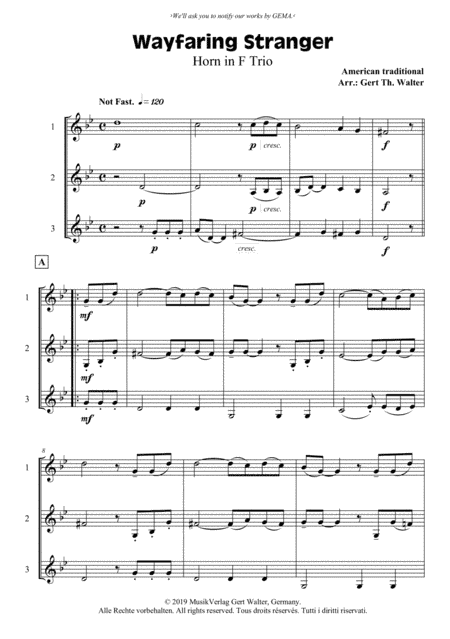 Wayfaring Stranger (arr. Gert Th. Walter)