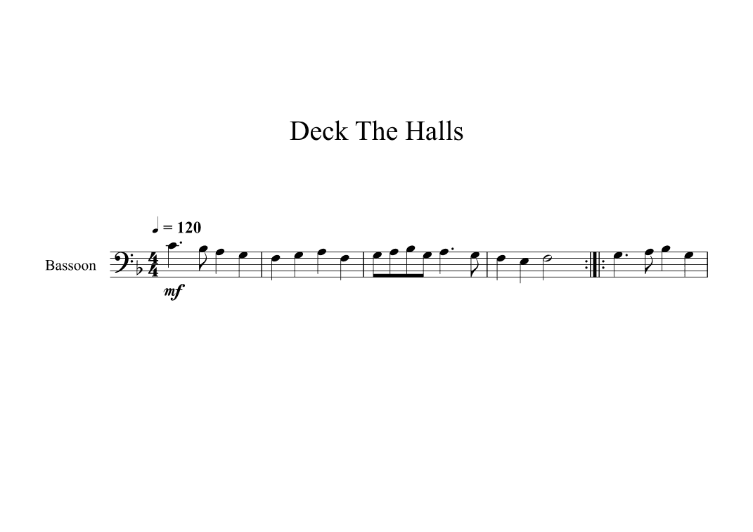 Deck The Halls (Bassoon) (arr. Digital Book Music)